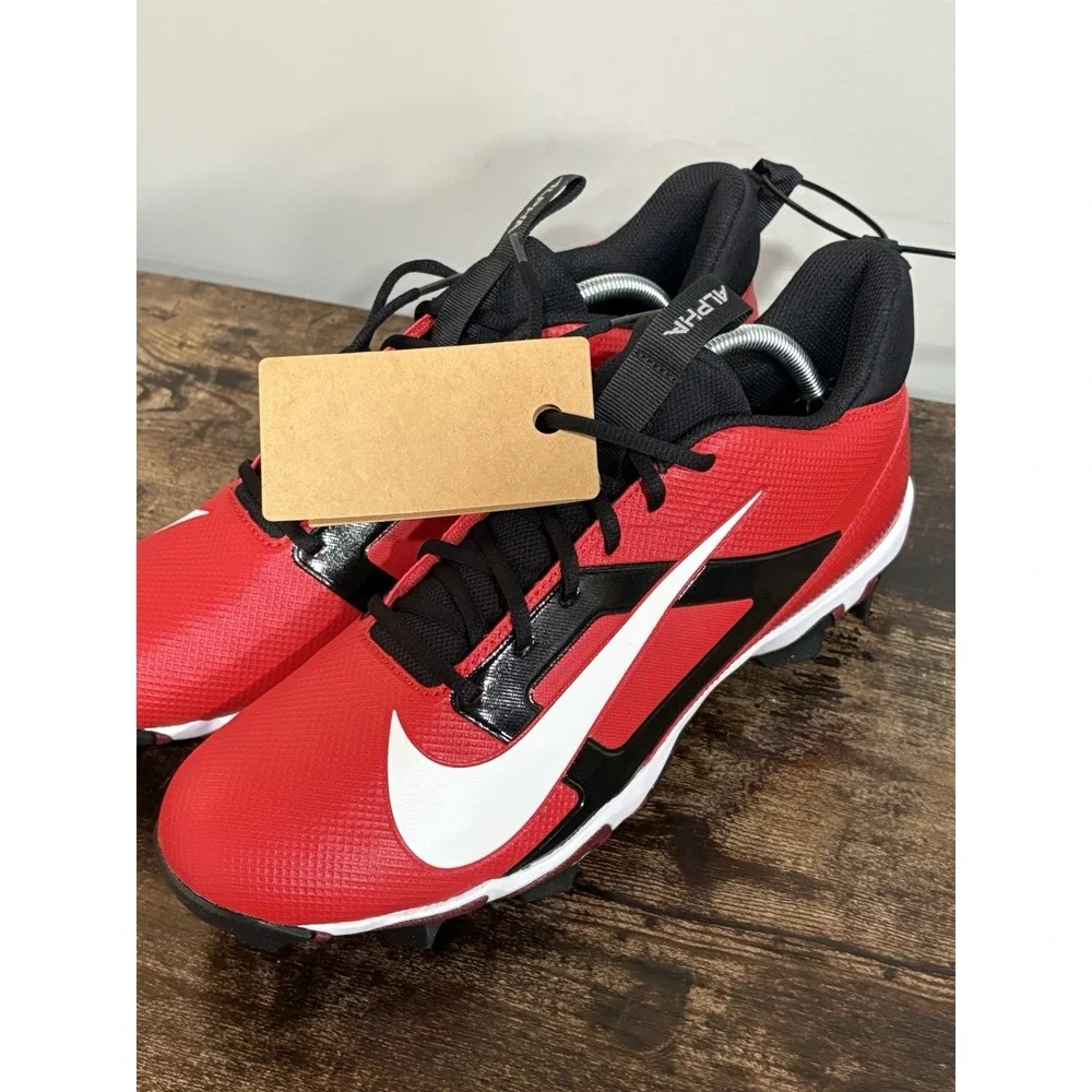 Nike Alpha‎ Menace 4 Shark Men's Red/White Football Cleats NWOB Size 12 Shoe